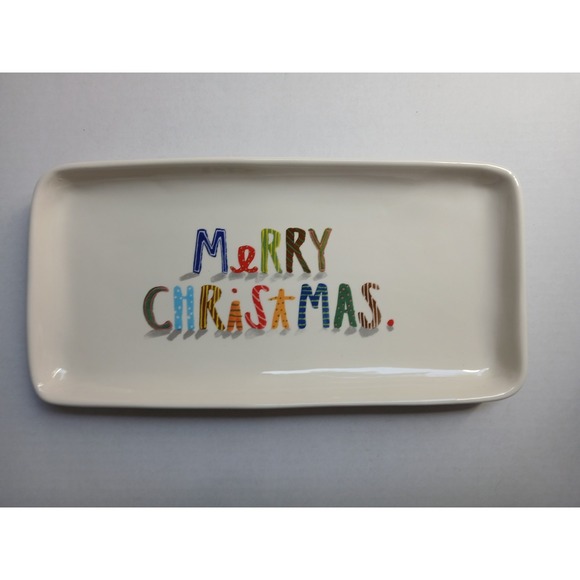 Rae Dunn MERRY CHRISTMAS Platter‎ Dish by Magenta - Colorful - Picture 1 of 4